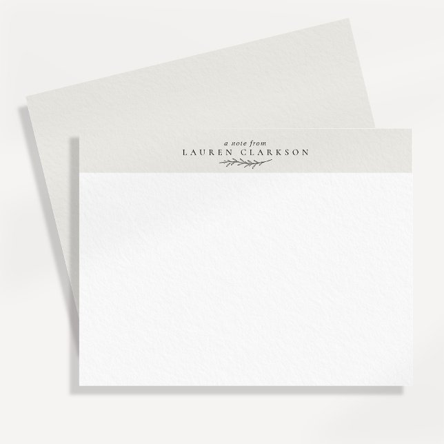 Invitation Modern Botanical Branch Logo Note Card (Créateur téléchargé)