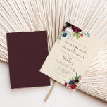 Invitation Modern Burgundy Navy Blush Floral Wedding Invitati<br><div class="desc">This modern burgundy navy blush floral wedding invitation is perfect for a destination wedding. The design features red,  burgundy,  navy,  purple,  blue and blush beautifully hand-painted flowers and green leaves.</div>