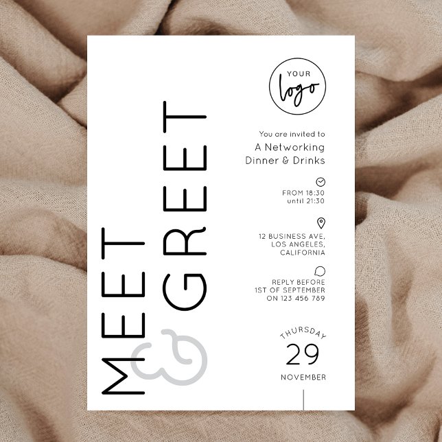 Invitation Modern Business Logo Meet & Greet Networking Event (Créateur téléchargé)