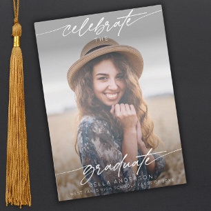 Invitation Modern Celebrate the Graduate Photo Overlay