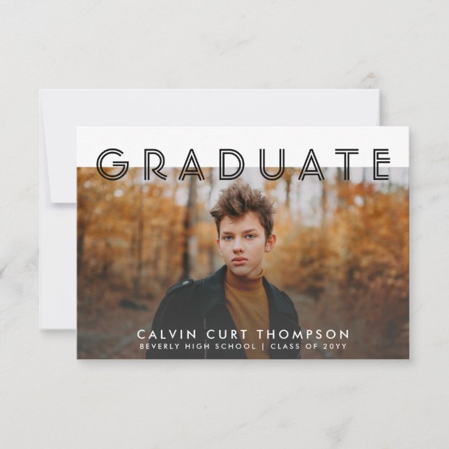 Invitation Modern Chic Photo Graduation virtuelle pour les ga (Devant)