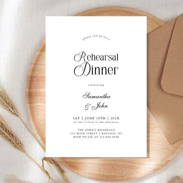 Invitation Modern Chic Script Wedding Rehearsal Dinner (Créateur téléchargé)