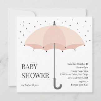 Invitation Modern chic umbrella drawing baby shower