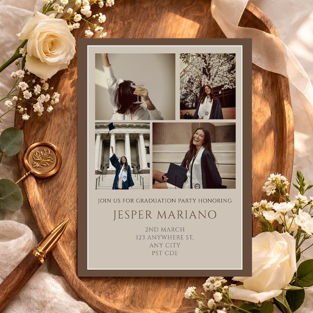 Invitation Modern Class of 2026 Photo Minimal Graduation  (Créateur téléchargé)