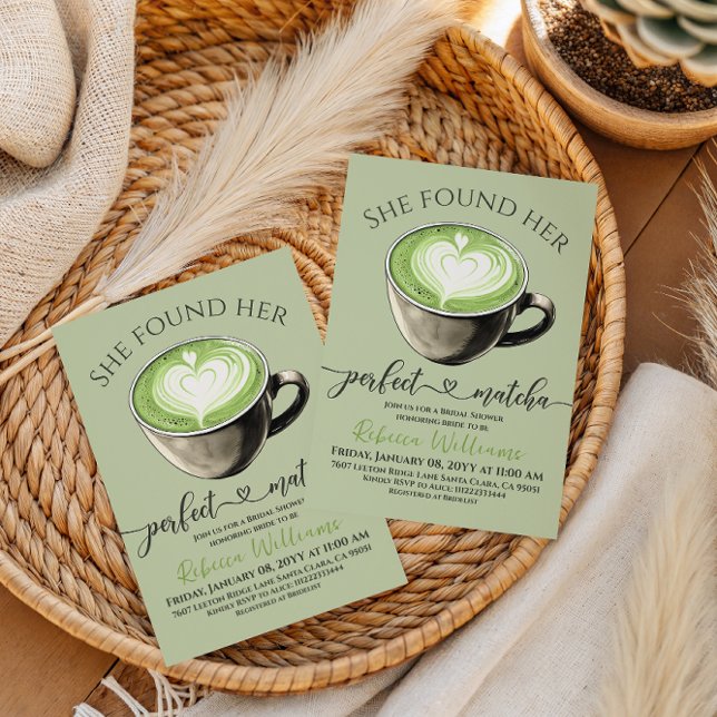 Invitation Modern Coffee Theme Perfect Matcha Bridal Shower (Créateur téléchargé)