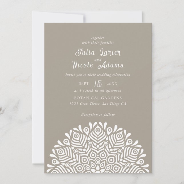Invitation Modern Colorful Boho Ethnic Floral Mandala Wedding (Devant)