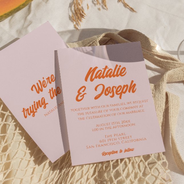Invitation Modern Colorful Bold Fun Colorful Retro Wedding  (Créateur téléchargé)
