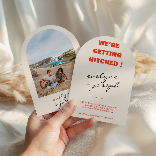 Invitation Modern Colorful Retro Fun Funky Arched Wedding (Créateur téléchargé)