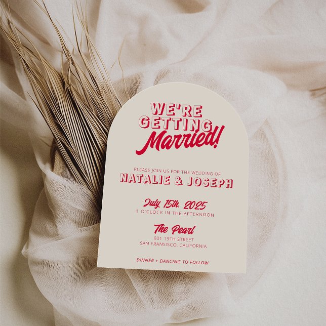 Invitation Modern Colorful Retro Funky Unique Arched Wedding (Créateur téléchargé)