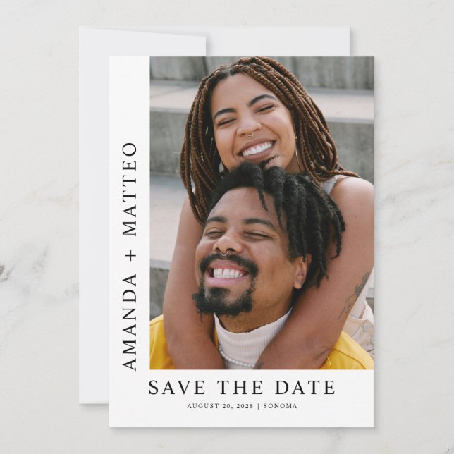 Invitation Modern Couple Photo Save the date (Devant)