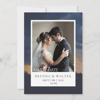 Invitation Modern Custom Photo Elegant Script Wedding