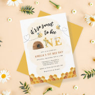 Invitation Modern Cute It’s so sweet to bee first birthday