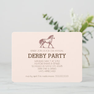 Invitation Modern Derby Party de course de chevaux Équestre 