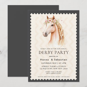 Invitation Modern Derby Party Équestre