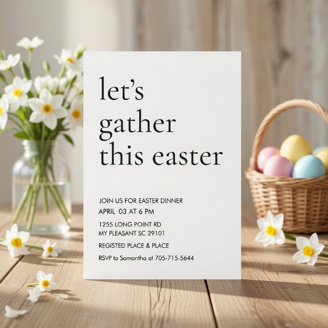 Invitation Modern Easter Dinner Let's Gather This Easter (Créateur téléchargé)