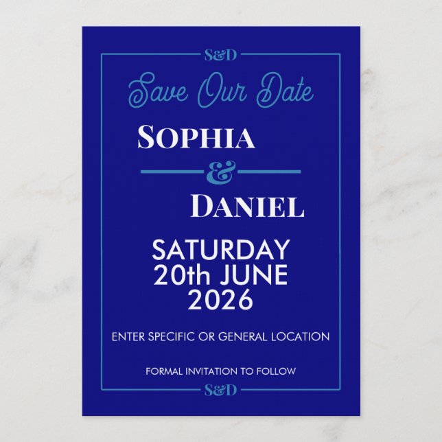 Invitation Modern Editable Wedding Save The Date Card (Devant)