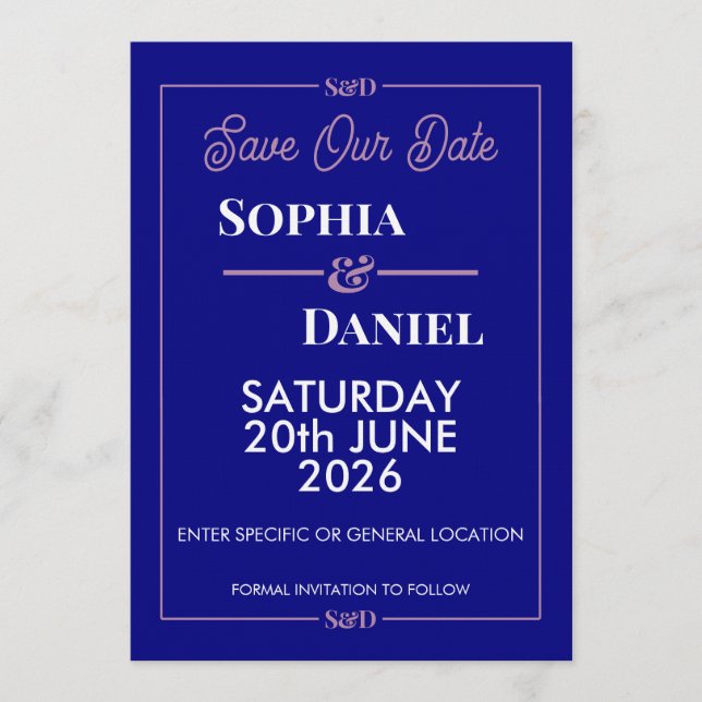 Invitation Modern Editable Wedding Save The Date Card (Devant)