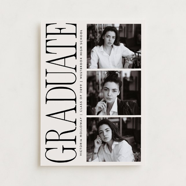 Invitation Modern Editorial Typography Graduate Announcement (Créateur téléchargé)