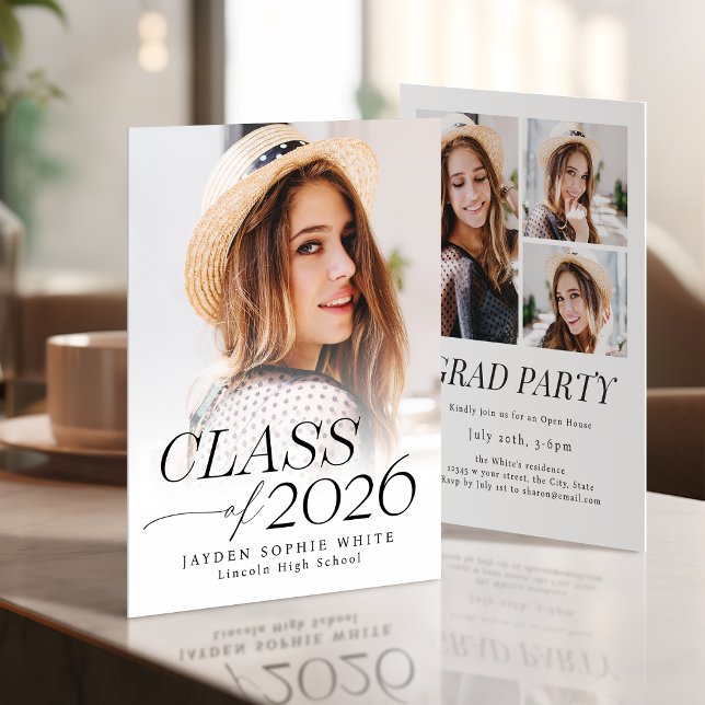 Invitation Modern Elegance Class of 2026 Photo Graduation (Modern Elegance Class of 2026 Photo Graduation Invitation)