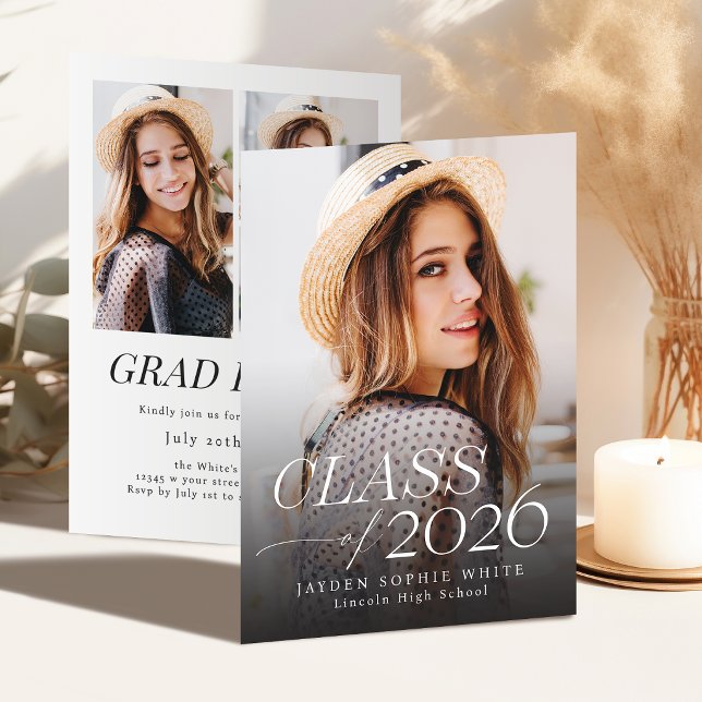 Invitation Modern Elegance Class of 2026 Photo Graduation (Modern Elegance Class of 2026 Photo Graduation Invitation)