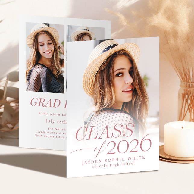 Invitation Modern Elegance Class of 2026 Photo Graduation (Modern Elegance Class of 2026 Photo Graduation Invitation)