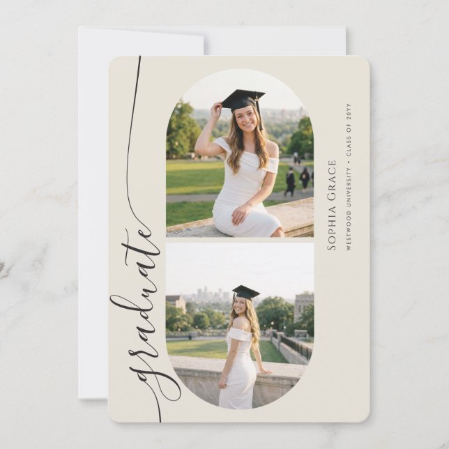 Invitation Modern Elegant Grad Arch Photo Collage Graduation (Devant)
