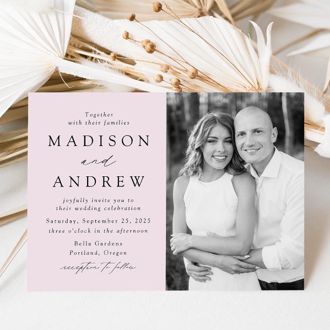 Invitation Modern Elegant Lavender Photo Wedding (Créateur téléchargé)