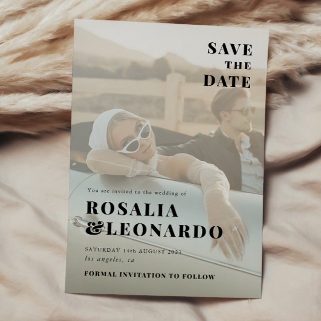 Invitation Modern Elegant Photo mariage enregistrer la date (Créateur téléchargé)