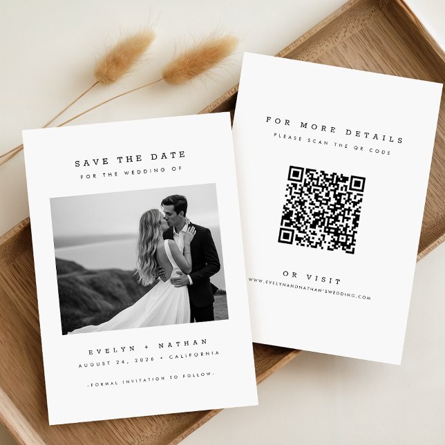 Invitation Modern Elegant QR Code Wedding Photo Save The Date (Créateur téléchargé)