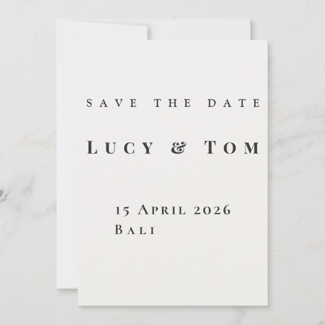 Invitation Modern Elegant Save the Date Card (Devant)