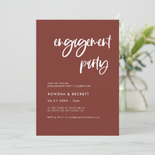 Invitation Modern elegant terracotta Engagement party 