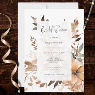Invitation Modern Floral Bridal Shower 