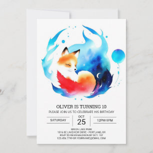 Invitation Modern Fox Anniversaire de enfant Adventure