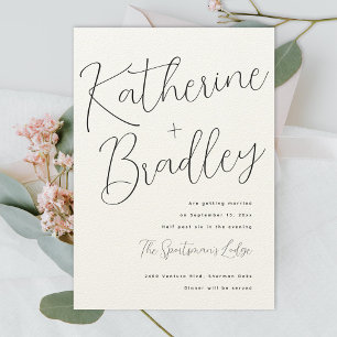 Invitation Modern fun couples noms Luxe Paper Mariage