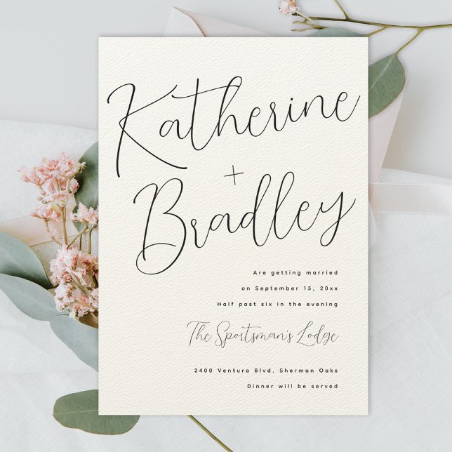 Invitation Modern fun couples noms Luxe Paper Mariage (Créateur téléchargé)