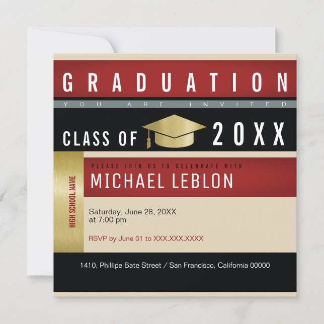 Invitation modern grad invite for student guests (Devant)