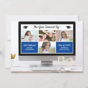 Invitation Modern Grad Photo Collage Funny Graduation Party