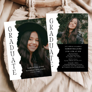 Invitation Modern Graduate Photo Magazine Graduation Party