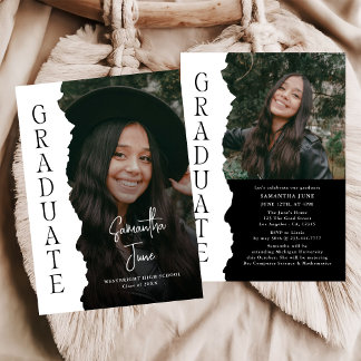 Invitation Modern Graduate Photo Magazine Graduation Party