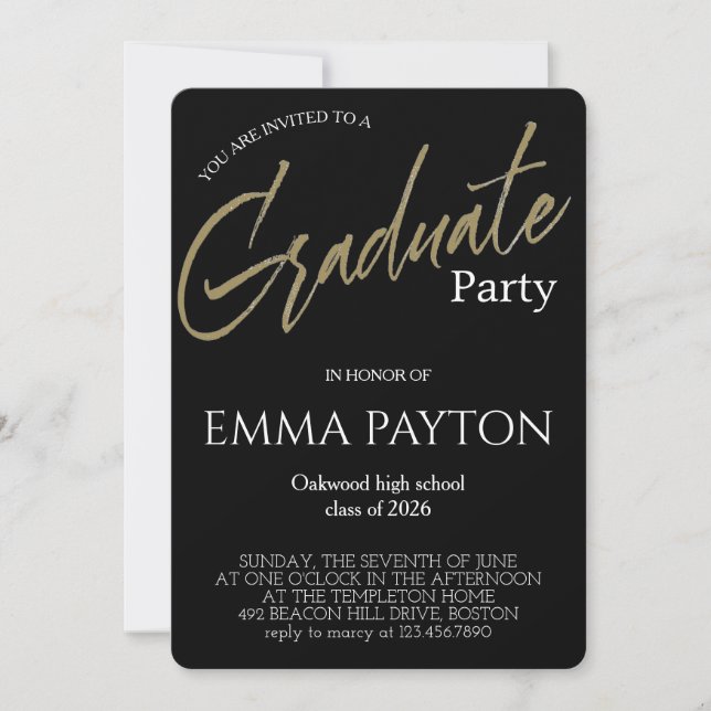 Invitation Modern Graduation Celebration  (Devant)