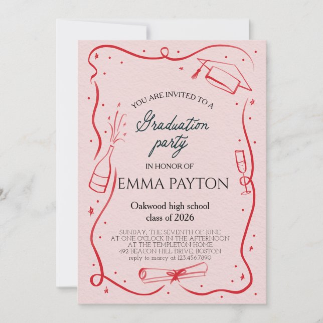 Invitation Modern Graduation Celebration  (Devant)