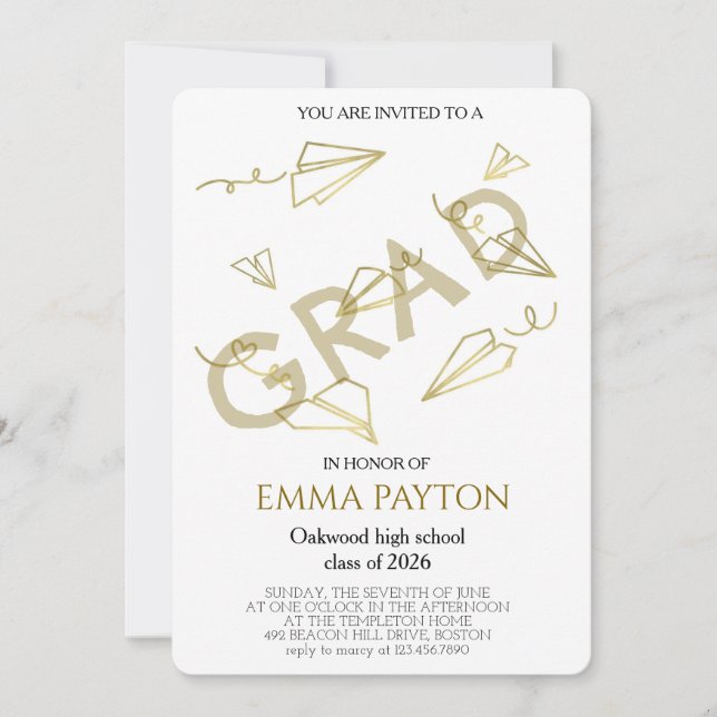 Invitation Modern Graduation Celebration  (Devant)