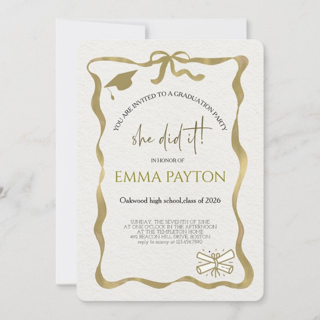 Invitation Modern Graduation Celebration  (Devant)