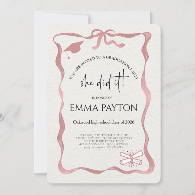 Invitation Modern Graduation Celebration  (Devant)