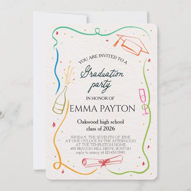 Invitation Modern Graduation Celebration  (Devant)