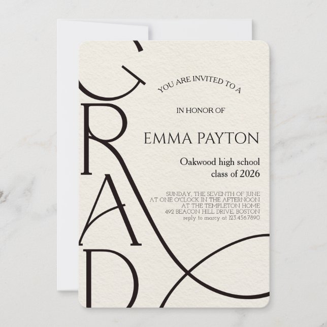 Invitation Modern Graduation Celebration  (Devant)