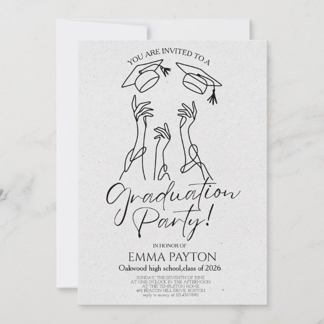Invitation Modern Graduation Celebration  (Devant)