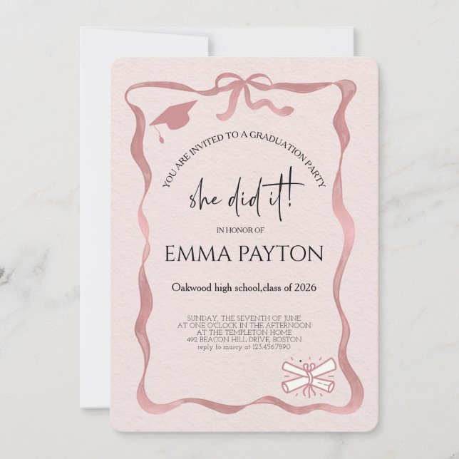 Invitation Modern Graduation Celebration  (Devant)