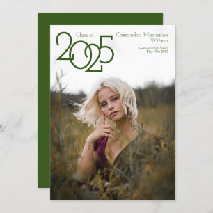 Invitation Modern Green Photo Graduation Announcement