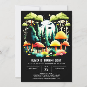 Invitation Modern Into the Woods Anniversaire de enfant Party